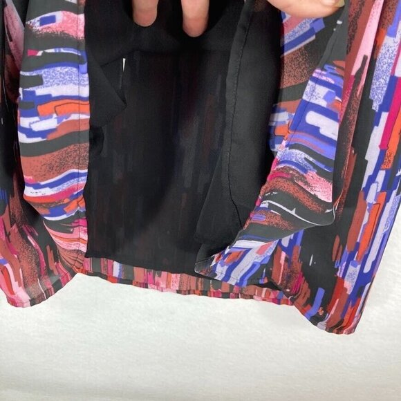 LC Lauren Conrad Sweetheart Neckline Spaghetti Strap Abstract Mini Dress 8 - Picture 3 of 4